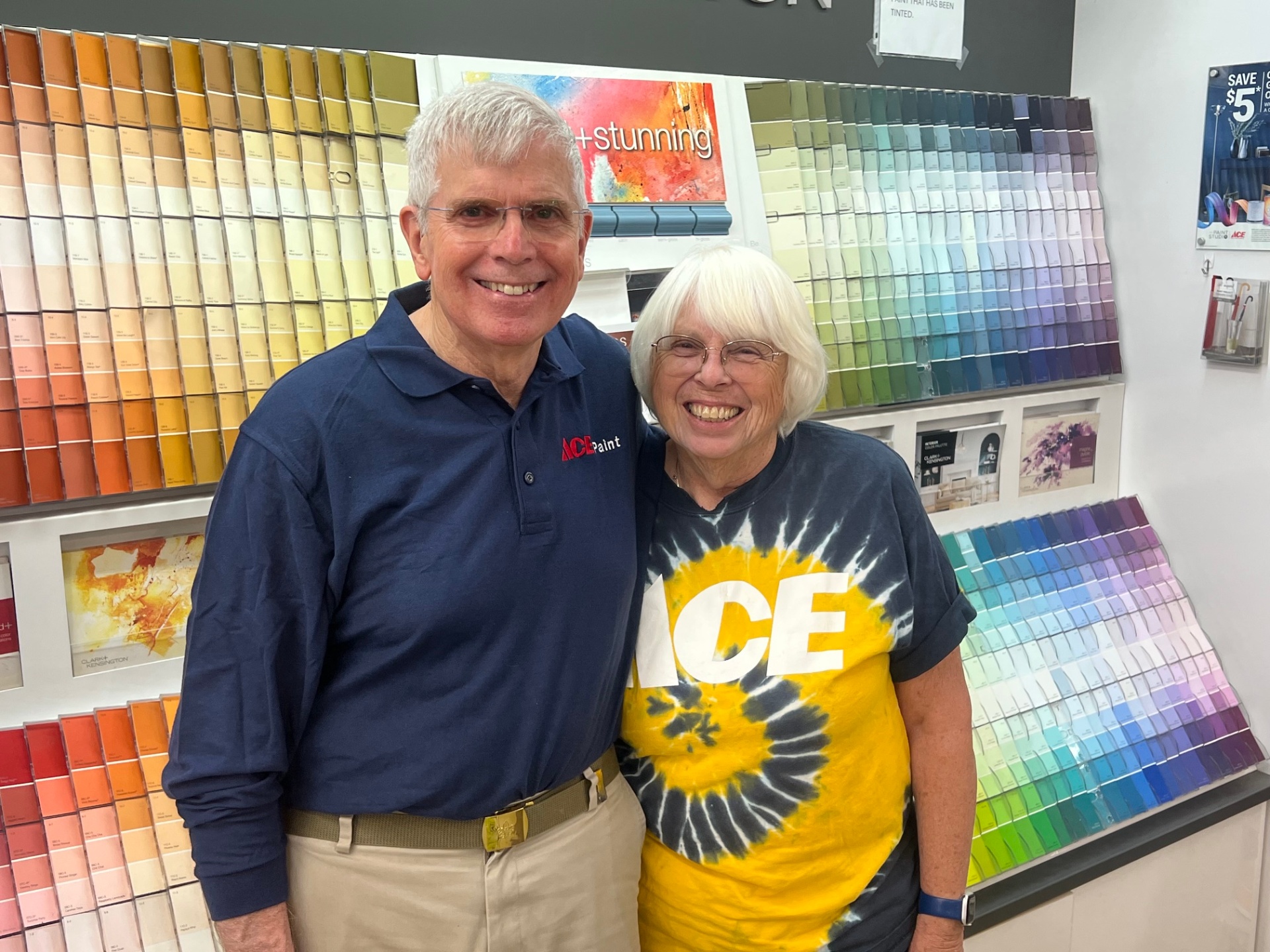 Previous owner and Marcia Anderson at the Clark+Kensington paint display